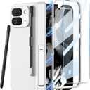 for Google Pixel 9 Pro Fold Case with S Pen Holder & Stylus Pen,Hard PC Shockproof Cover with Magnetic Hinge Protection and Kickstand & Built-in Screen Protector for Pixel Fold 2 2024(Silver)