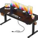 Huuger 63 X 24 Inch Electric Standing Desk with Power Outlets, 63 x 23.6 inch
