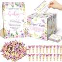 102 Pcs Butterfly Baby Shower Game Supplies Diaper Raffle Tickets with Diaper Raffle Card Box Don't Say Baby Sign Mini Butterfly Clothespin Game Decor for Gender Reveal Favor