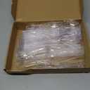 24 Pcs Disposable Plastic Serving Utensils Set 6 Each 9.7" Serving Spoons Forks 9.5" Knife and 6.3" Tongs for Wedding Graduation Party Birthday Catering Buffet Supplies(Clear)