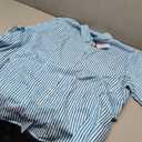 CUNLIN Women's Wrinkle-Resistant Striped Long Sleeve Button Down Shirt Regular Fit,Business Casual,Cotton Blend,Lightweight,Breathable, 00113_blue Green, 3X-Large