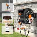 Retractable Garden Hose Reel, 1/2 in x 50 ft Wall Mounted Hose Reel Heavy Duty with 10-Function Sprayer Nozzle, Any Length Lock, Slow Return System, 180Swivel Bracke for Large Yard Lawn Car Washing