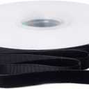 2 x Ribbli Polyester Black Velvet Ribbon,3/8 Inch,10-Yard Spool,Use for Choker,Gift Wrapping,Floral Bouquets, Boutonnieres