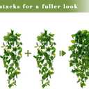 BLEUM CADE Fake Hanging Plants, 2pcs Artificial Pothos Vines Greenery for Wall Home Living Room Office Indoor Outdoor Decor (No Baskets)