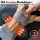 3 in 1 Upadate Rechargeable Electric Lumbar Support Pillow with Adjustable Height for Bed and Chair,Cordless Back Massager for Pain Relief Deep Tissue,Back Massager with Heat for Home & Office