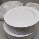 Bestluck 100PCS White Plastic Dinner Plates 10inch, Premium Hard Disposable Plates for Party, Wedding