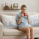 Winter Snowy Pine Tree Forest Body Pillow Cover 20x54, Farmhouse Christmas Tree Landscape Long Body Hug Pillow Pillowcase for Bed Couch Kids Adults