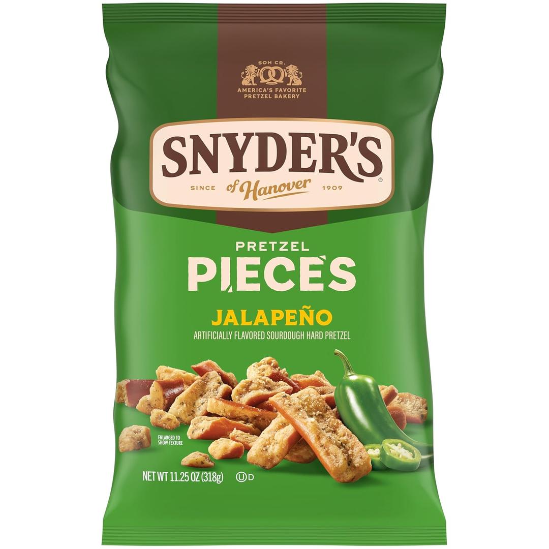 Snyder's of Hanover Jalapeo Flavored Pretzel Pieces, 11.25 Oz (EXP 09/26/26)