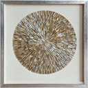 24"x24" 3D Handmade Wall Decoration with Shadow Box Framed Front Glass for Living Room Dining Room Entrance Corridor Bedroom Wall Decor (Pearl Shell 24"x24")