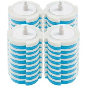 SHKJGS Disposable Toilet Brush Refills, 32 Pcs Compact Blue Scrubber Heads – Bathroom Cleaning Supplies for Toilet, Bathtub, Sink & Washbasin 3 packs