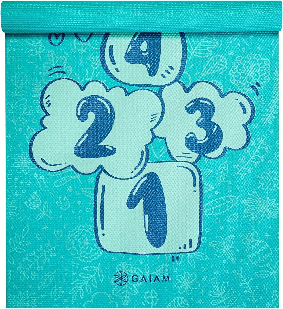 Gaiam Kids Yoga Mat Exercise Mat, Yoga for Kids with Fun Prints - Playtime for Babies, Active & Calm Toddlers and Young Children