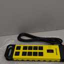 DEWENWILS 10-Outlet Metal Surge Protector Power Strip, UL Listed, 6Ft Cord Flat Plug, 15A Circuit Breaker, 14AWG 1440Joules, Heavy Duty Industrial Power Strip for Garage Workshop, Wall Mountable