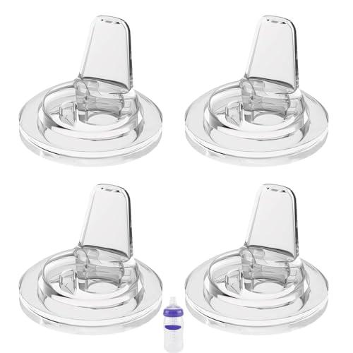 Spout Sippy Nipples for Lansinoh Baby Bottles, Transition Cup Food Grade Silicone Soft Nipple 6m+, Pack of 4
