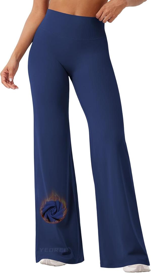 YEOREO Workout Leggings Womens No Front Seam Straight Leggings 29"/ 31.5"/ 33"/ 35" High Waist Buttery Eddiy Gym Yoga Pants (Medium, Navy Blue)
