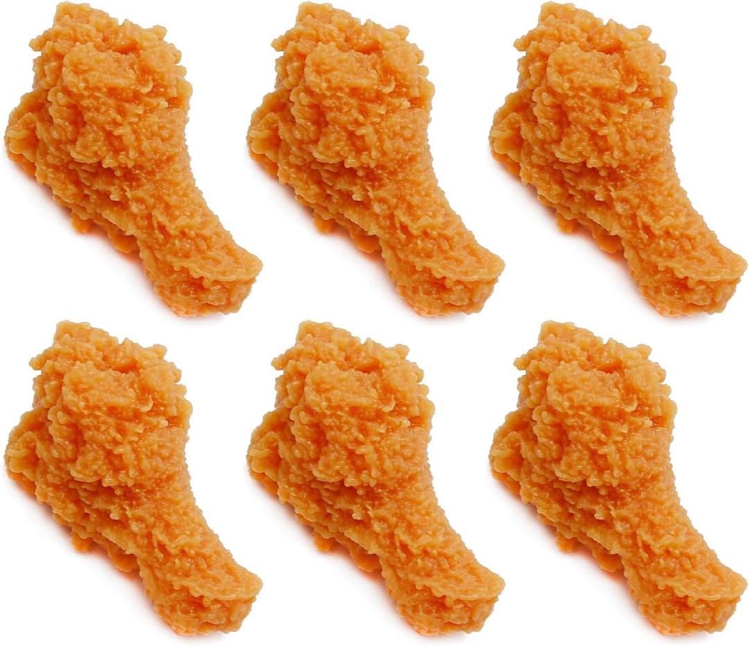 6 Pcs Artificial Chick Legs, Fake Fried Chicken Model, Simulated Chicken Legs, Fake Lifelike Food Props for Home Kitchen Party Decoration Photography Props Sample Display