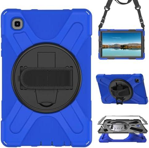 Case for Samsung Galaxy Tab A7 Lite 8.7 2021 (SM-T220/T225/T227),Portable Heavy Duty Dropproof Protective Cover Case with 360 Rotating Stand,Handle & Shoulder Strap,Stylus Pen (New Blue)