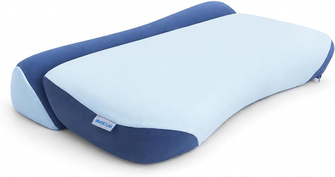 Foldable Dual-Zone Memory Foam Bed Pillow for Side, Back & Stomach Sleepers
