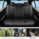 Fit Traverse Car Seat Covers (5 Seats Full Set) Compatible with Chevy Traverse 2018-2024 2025 2026-Full Coverage Breathable Leather, Airbag Compatible, Waterproof & All-Weather,Black