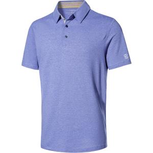 Men's Polo Shirts Short Sleeve Cotton Blend Moisture Wicking Dry Fit Performance Collared Golf Shirts for Men (Blue, XXL)