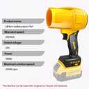 Brushless Leaf Blower for DEWALT 20V Battery, 990000 RPM Cordless High-Speed Handheld Air Blower, Jet Fan Design for Patio Cleaning, Lawn Care, Blowing Leaves/Dust (No Battery & Charger Included)