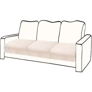 Couch Cushion Cover Velvet 3 Pieces Seat Cushion Cover Stretch Sofa Covers Separate Sectional Sofa Slipcovers Furniture Protector (3-Seater or Backrest, Beige) (3PC Seater or Backrest)