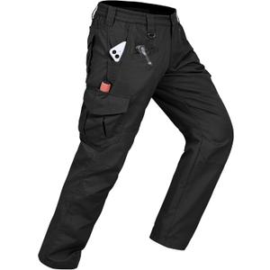 Mens Work Pants Cargo Tactical Construction for Men Ripstop Water Repellent Lightweight Outdoor Hiking with Pockets (36W x 30L, Black)