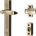Ideal Security 1216 Surface Mount Storm Door Handle with Lock and Key for 1 1 inches Thick Doors (Antique Brass, 4-Posts)