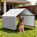 4'x 4'x 3.3' Dog Shade Shelter, Outdoor Dog Tent Dog House Canopy Waterproof, Sun Protection with Ground Stakes for Pet Medium Large Dogs, Cats, Pigs, Chicken, Goose (4)