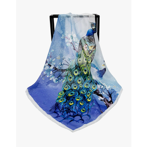 27 inch Silk Feeling Scarf Square Satin Head Scarf Fashion Neck Scarfs for Women
Color: 07 Peacock