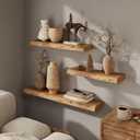 Marsmiles 24in Wood Floating Shelves for Wall Mounted, 2Pack|Natural, Live Edge, 24"L, 2Packs