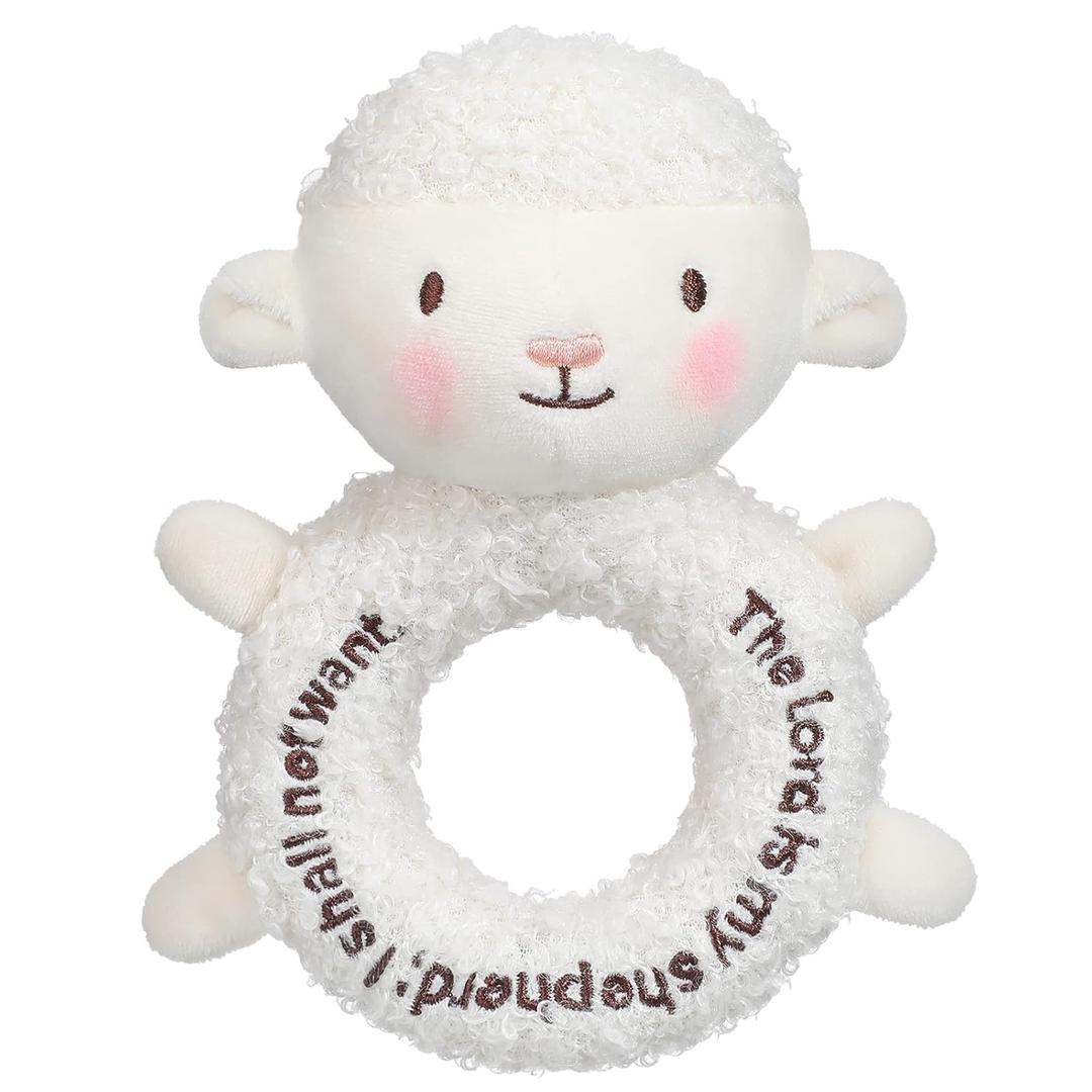 Karenhi Lamb Stuffed Animal Little Sheep Stuffed Animal Praying Baptism Soft Plush Snuggle God's Lamb with Embroidered Religious Gifts for Boys Girl Baby Showers Mom's Barnyard Nursery Decor Doll Toy