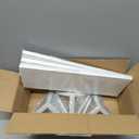 Wallniture Minori Washed White Floating Shelves for Wall Storage, Bathroom Shelves Over The Toilet Storage, Wood Wall Shelf Set of 3 with White Brackets