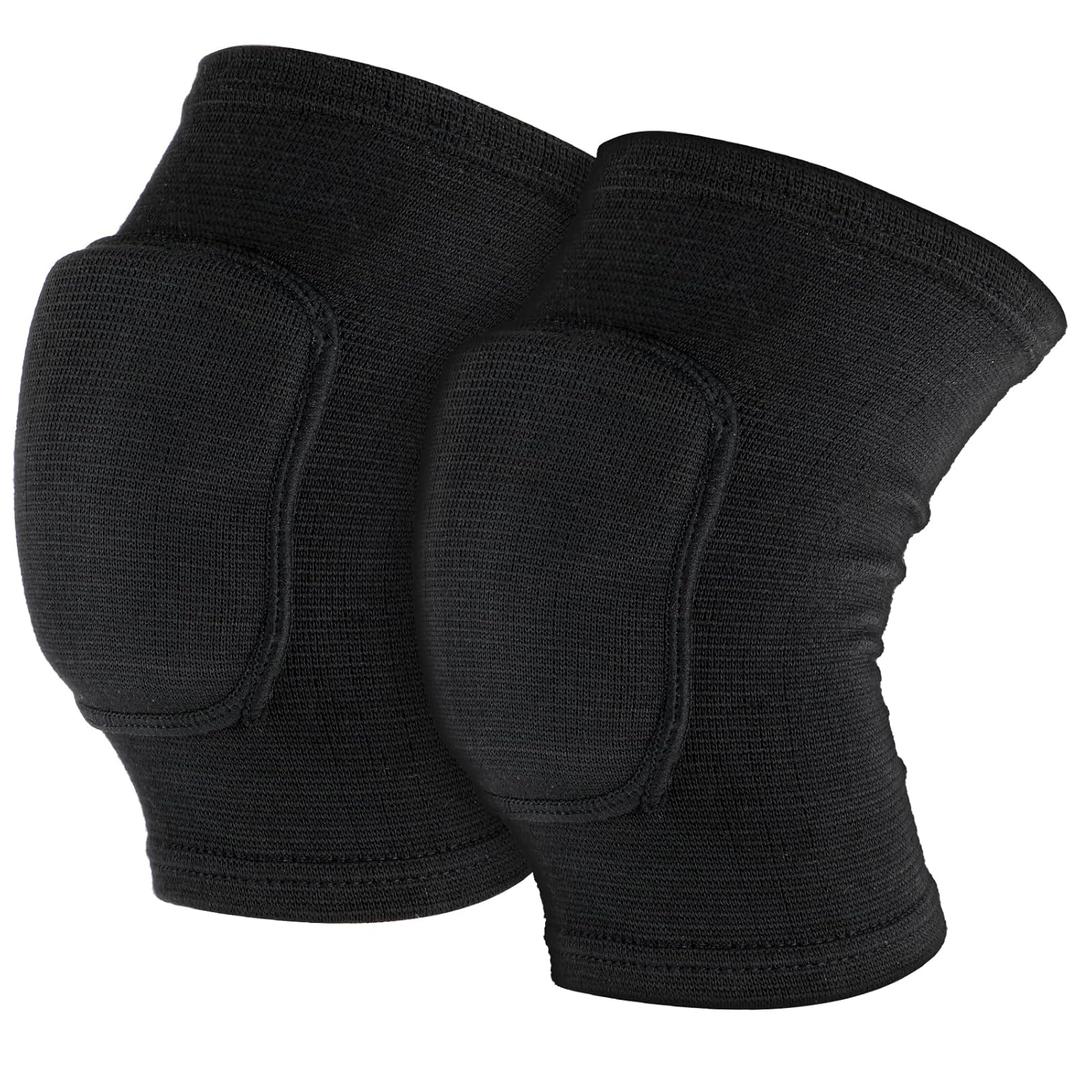 Sibba Kids Knee Pad, Breathable Elastic Knee Brace, Anti-Slip Padded Sponge Knee Protector for Volleyball Dance Running Skating Basketball Football Sports (Black) (Small)