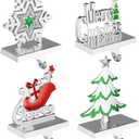 Christmas Stocking Holders for Mantle Weighted Metal Stocking Hangers Hooks for Fireplace Christmas Decorations (Set of 4)