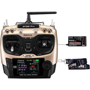Radiolink AT9S Pro 10/12 Channels 2.4GHz RC Transmitter and Receiver R9DS Radio Remote Long Range Control for FPV Racing Drone/Quad/Airplane and More (Mode 2 Left Hand)