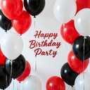 100pcs Red Black White Latex Balloons with 12 Inch Red Black Glitter Confetti Balloons Birthday Wedding Baby Shower Graduation Poker Card Decorations, Red and Black Party Balloon Set