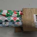 Hallmark Christmas Wrapping Paper with Cutlines on Reverse (3 Rolls: 90 Sq. Ft. Total) Santa Claus, Polka Dots, Snowmen