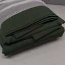 MooMee Bedding Duvet Cover Set 100% Washed Cotton Linen Like Textured Breathable Durable Soft Comfy (Solid Forest Green, Palatial King/Oversized King 120"x98")
