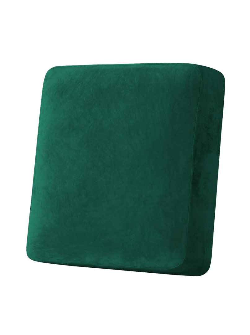 H.VERSAILTEX Velvet Stretch Couch Cushion Cover Plush Cushion Slipcover for Chair Loveseat Sofa Cushion Furniture Protector Seat Cushion Sofa Cover (3 Piece Sofa Cushion Covers, Green)