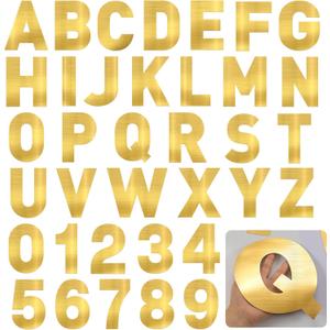 88 Pcs 8 Inch Large Gold Letter Stickers, Big Vinyl Alphabet Stickers Numbers for Backdrop Wall, Self-Adhesive Sticker for Decor Party, Classroom, DIY Craft