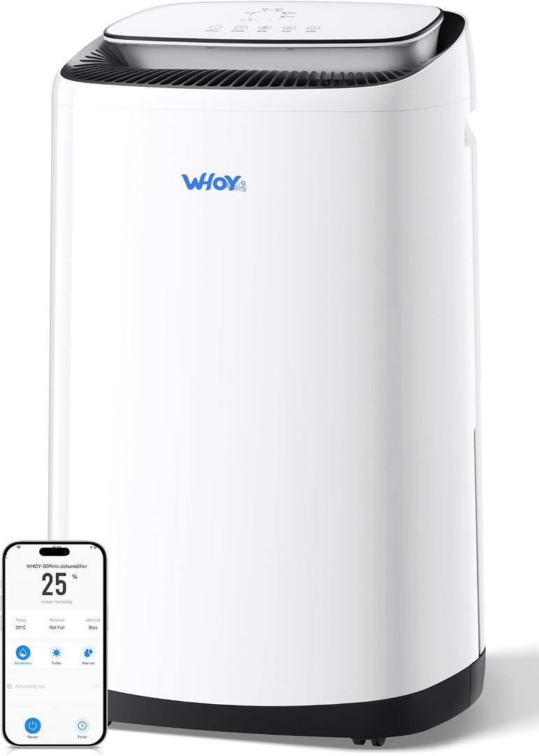 80 Pint Dehumidifier for Basement, 50 Pint DOE, Drain Hose, 5000 Sq Ft