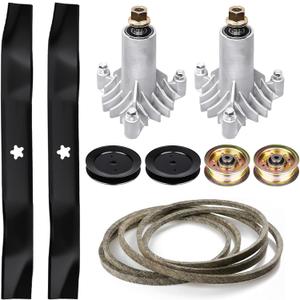 Youxmoto 42 Deck Rebuild Kit Fit for Husqvarna Craftsman LT1000, LT2000, 2 Spindles 130794 532130794, 2 Blades 134149, Idler Pulley 131494, 95 1/2'' Belt 144959