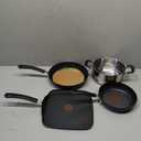 T-fal Ultimate Hard Anodized Nonstick Cookware Set 14 Piece, Oven Broiler Safe 400F, Lid Safe 350F, Kitchen Cooking Set w/Fry Pans, Saucepans, Griddle, Dutch Oven, Pots & Pans, Dishwasher Safe, Black