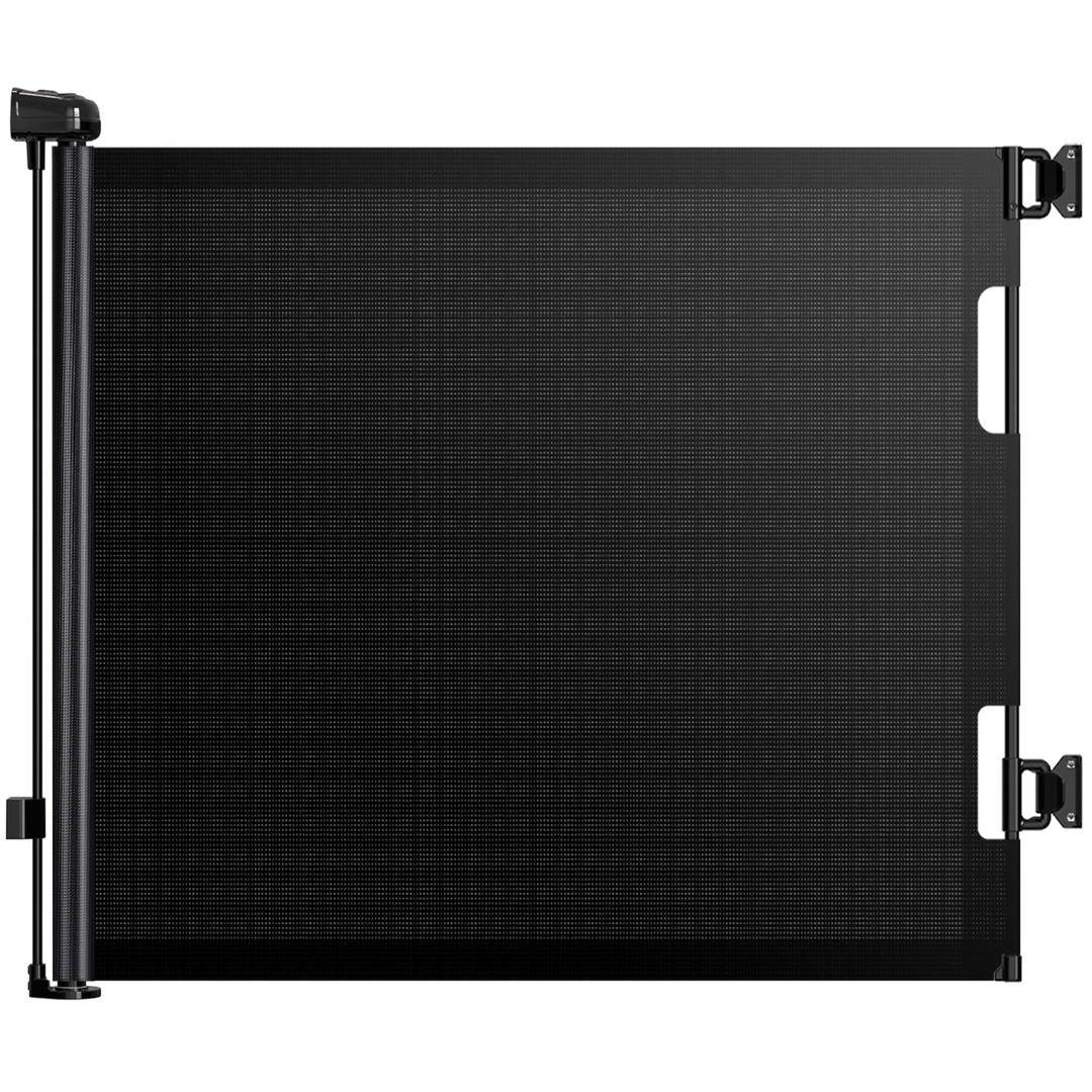 HAMOPY Retractable Baby Gate, 33" Tall, Extends up to 55" Wide, Durable Auto-Lock Baby Gates for Stairs, Mesh Dog Gate and Child Safety Gates for Doorways, Hallways, Indoor, Outdoor(Black)