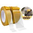 WINNOW Heavy Duty Double Sided Rug Tape 1 Inch / 2 Inch x 66 Feet  Carpet Tape Gripper for Wood, Tile & Carpet, NonSlip, Strong Hold, Removable, 2 Rolls