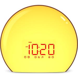 Magicteam Sunrise Alarm Clock Wake Up Clock Natural Sunset Simulation 21 Soothing Sounds Dual Alarm 6 Times Snooze 28 Ringtones Dimmable 12 Colors Night Light 10 Timer Options Adjustable Volume