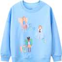 Toddler Girl Cotton Long Sleeve Sweatshirt Christmas Clothing 2-9Y (Blue)