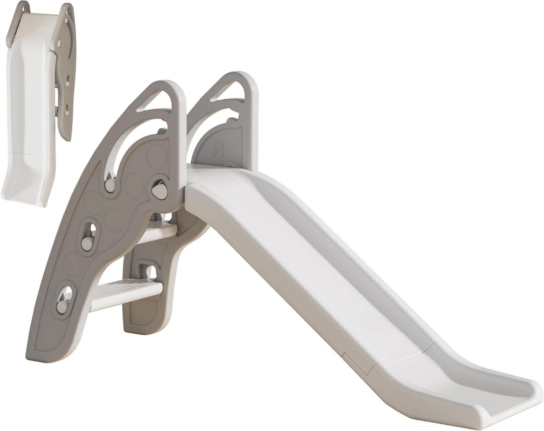 Toddler Slide Large Play Climber Slide PlaySet with Extra Long Slipping Slope Indoor Slide Kids Slide Toddler Playground Toddler Slide Outdoor Toys for Toddlers (Grey) (Gray)