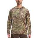 Tongcamo Camo Hoodie Long Sleeves Hunting Shirts for Men Quick Dry UPF 50+ Hiking Fishing Shirt with Hood, Size XL
