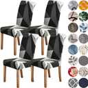 HZDHCLH Chair Covers for Dining Room Set of 4,Stretch Spandex Parsons Chair Slipcovers 4 Pack,Removable Washable Chair Protector for Kitchen,Diner,Party,Wedding